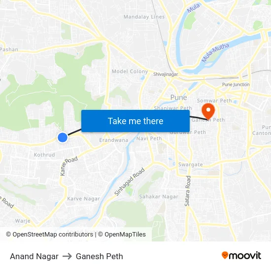 Anand Nagar to Ganesh Peth map