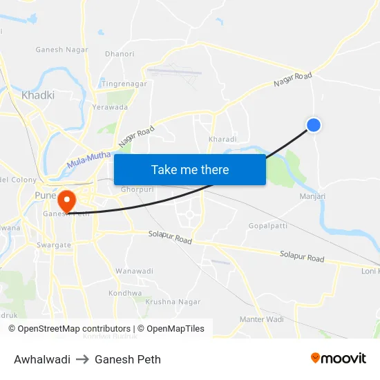 Awhalwadi to Ganesh Peth map