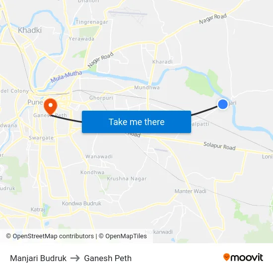 Manjari Budruk to Ganesh Peth map