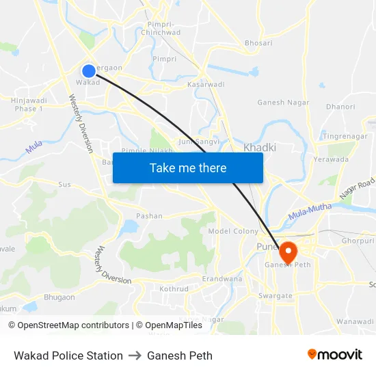 Wakad Police Station to Ganesh Peth map