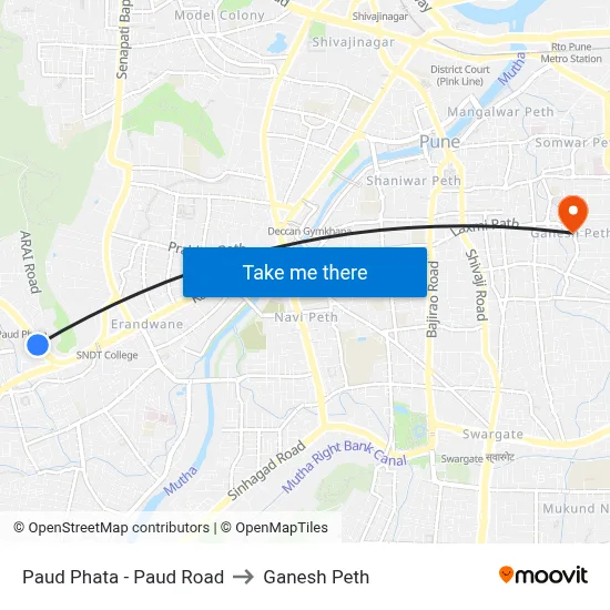 Paud Phata - Paud Road to Ganesh Peth map