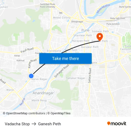 Vadacha Stop to Ganesh Peth map