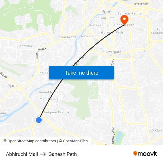 Abhiruchi Mall to Ganesh Peth map