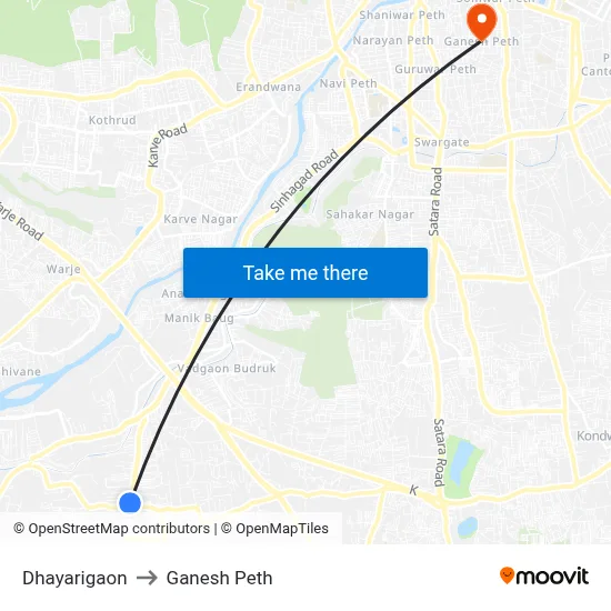 Dhayarigaon to Ganesh Peth map