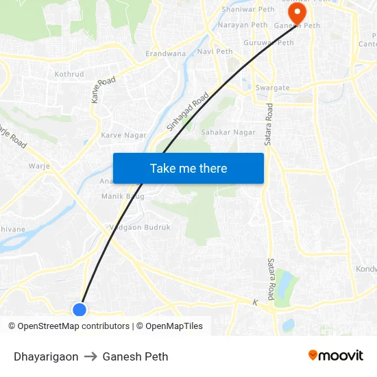 Dhayarigaon to Ganesh Peth map