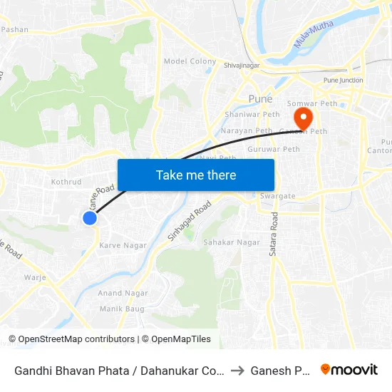 Gandhi Bhavan Phata / Dahanukar Colony to Ganesh Peth map