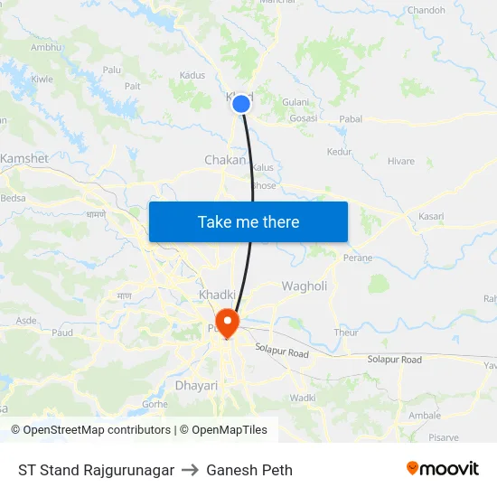ST Stand Rajgurunagar to Ganesh Peth map
