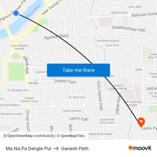 Ma.Na.Pa Dengle Pul to Ganesh Peth map