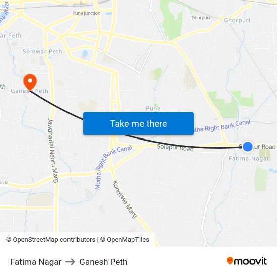 Fatima Nagar to Ganesh Peth map