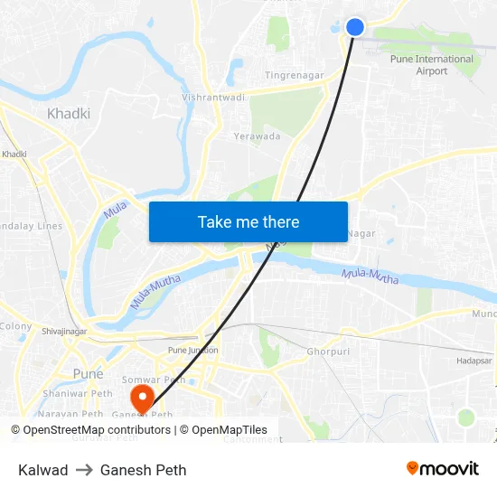 Kalwad to Ganesh Peth map