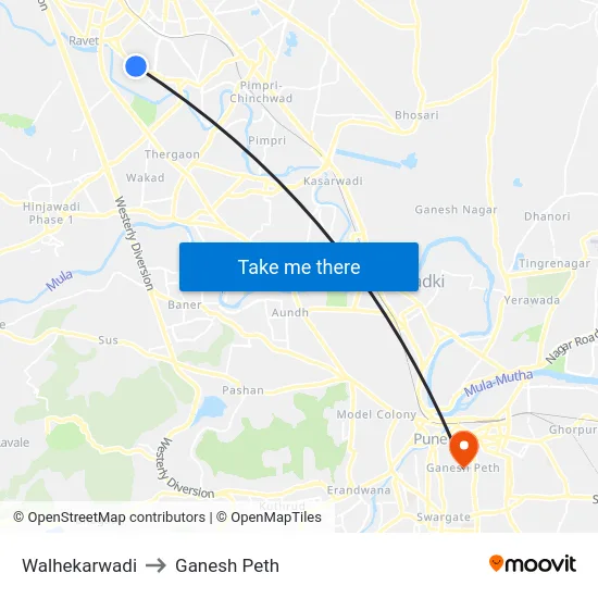 Walhekarwadi to Ganesh Peth map