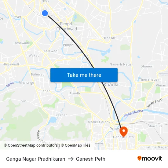 Ganga Nagar Pradhikaran to Ganesh Peth map