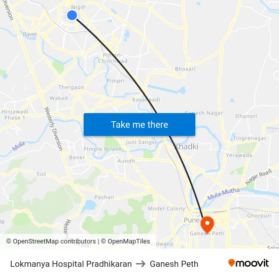 Lokmanya Hospital Pradhikaran to Ganesh Peth map
