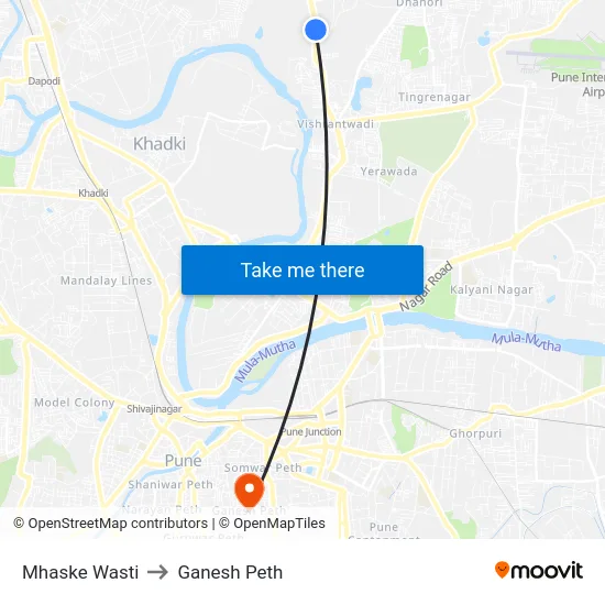 Mhaske Wasti to Ganesh Peth map