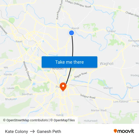 Kate Colony to Ganesh Peth map