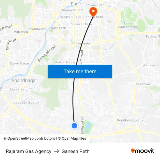 Rajaram Gas Agency to Ganesh Peth map