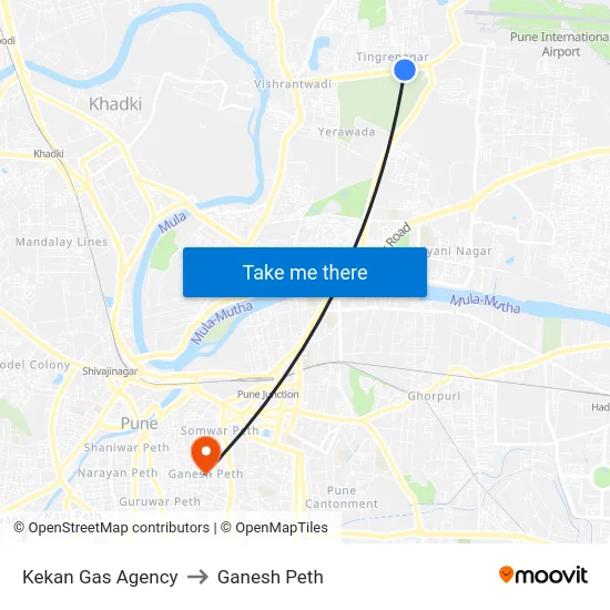 Kekan Gas Agency to Ganesh Peth map
