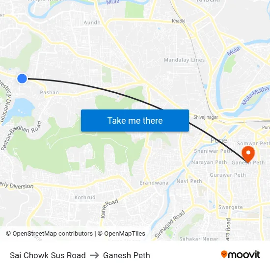 Sai Chowk Sus Road to Ganesh Peth map
