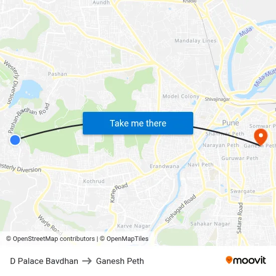 D Palace Bavdhan to Ganesh Peth map