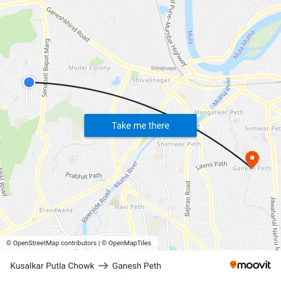 Kusalkar Putla Chowk to Ganesh Peth map