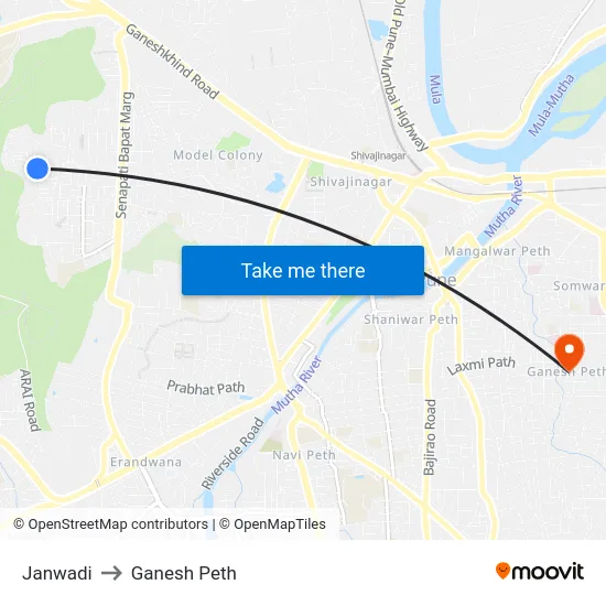 Janwadi to Ganesh Peth map