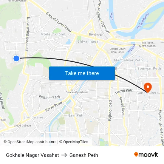Gokhale Nagar Vasahat to Ganesh Peth map