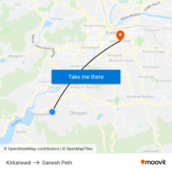 Kirkatwadi to Ganesh Peth map