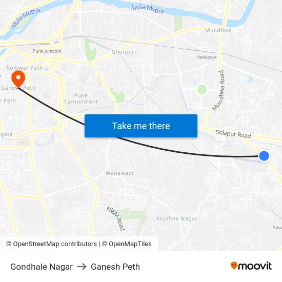 Gondhale Nagar to Ganesh Peth map