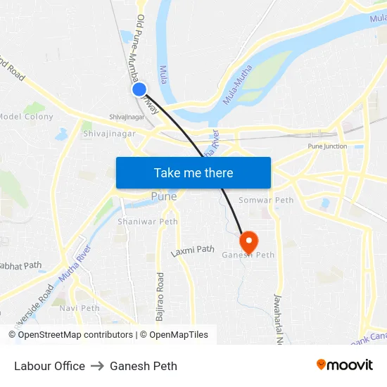 Labour Office to Ganesh Peth map
