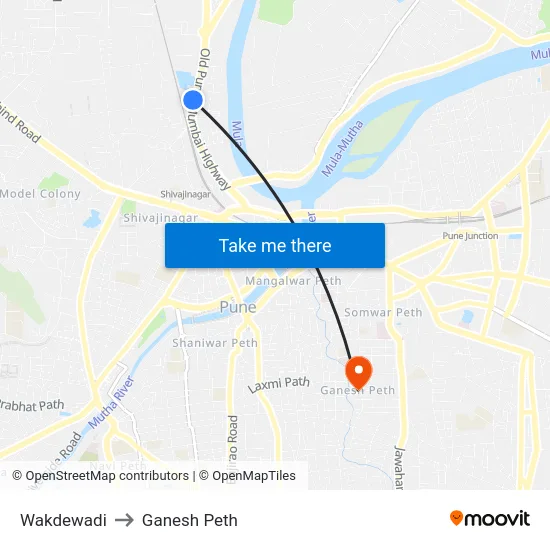 Wakdewadi to Ganesh Peth map