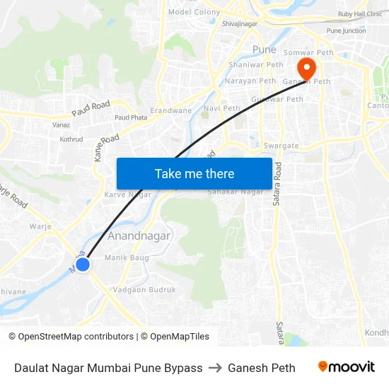 Daulat Nagar Mumbai Pune Bypass to Ganesh Peth map