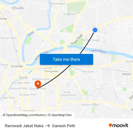 Ramwadi Jakat Naka to Ganesh Peth map