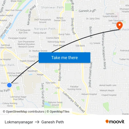 Lokmanyanagar to Ganesh Peth map