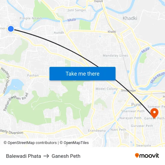 Balewadi Phata to Ganesh Peth map