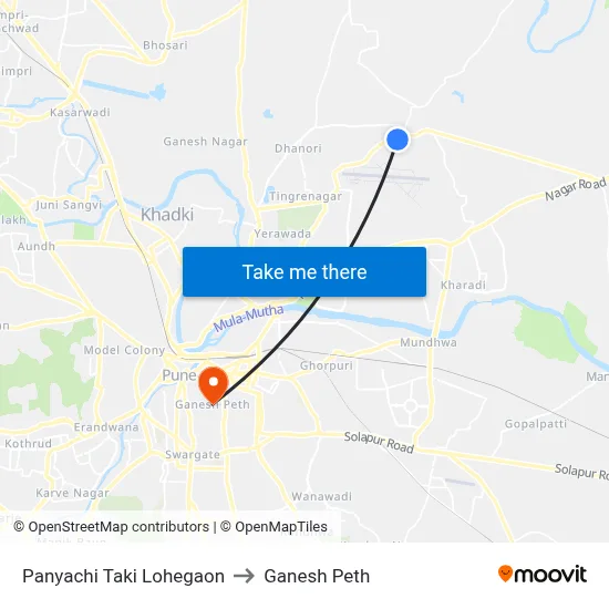 Panyachi Taki Lohegaon to Ganesh Peth map