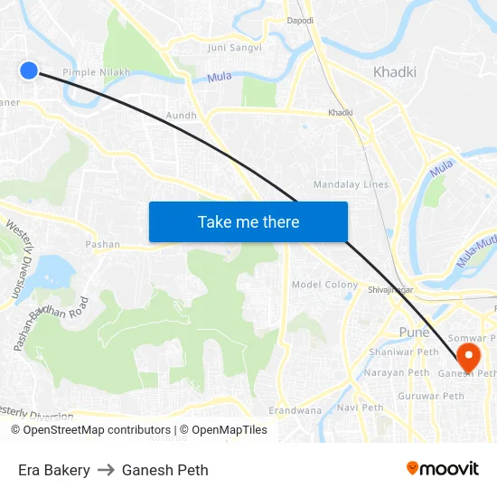 Era Bakery to Ganesh Peth map