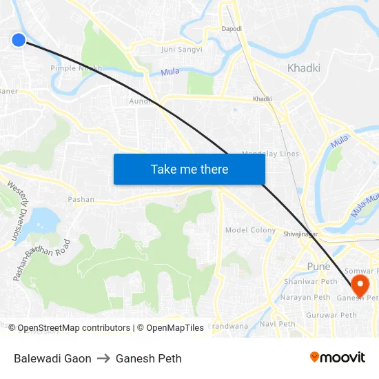 Balewadi Gaon to Ganesh Peth map