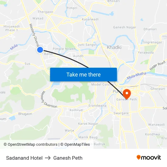 Sadanand Hotel to Ganesh Peth map