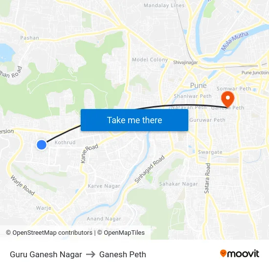 Guru Ganesh Nagar to Ganesh Peth map