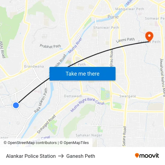 Alankar Police Station to Ganesh Peth map