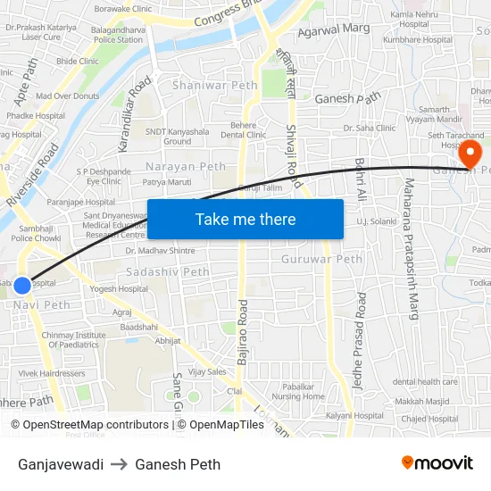 Ganjavewadi to Ganesh Peth map