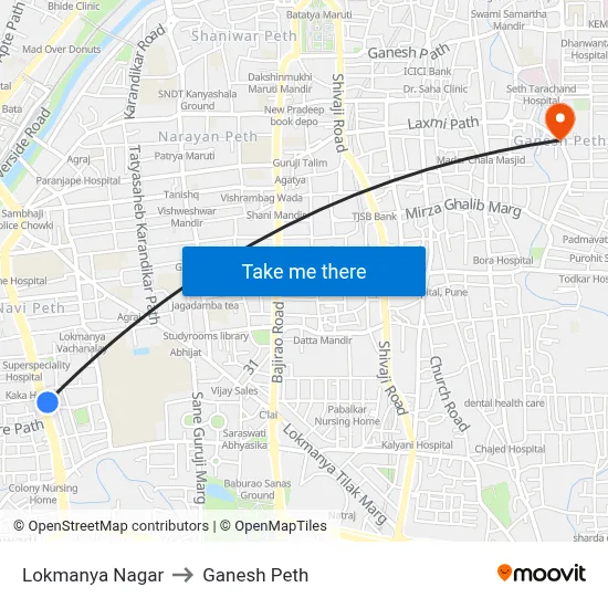 Lokmanya Nagar to Ganesh Peth map