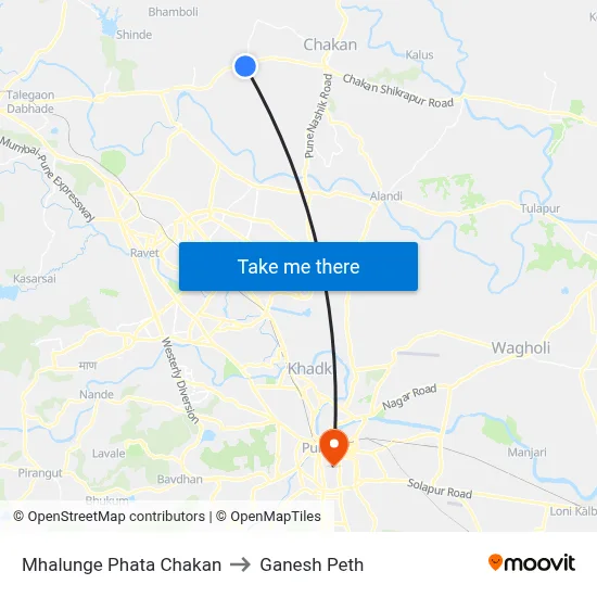 Mhalunge Phata Chakan to Ganesh Peth map
