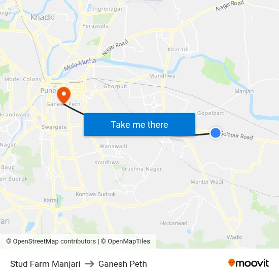 Stud Farm Manjari to Ganesh Peth map
