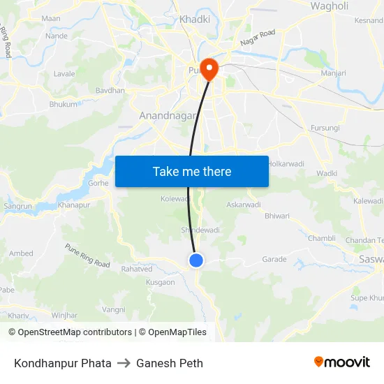 Kondhanpur Phata to Ganesh Peth map