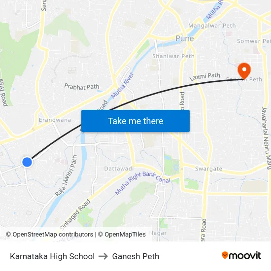 Karnataka High School to Ganesh Peth map