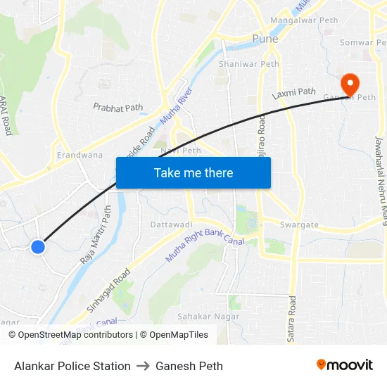 Alankar Police Station to Ganesh Peth map
