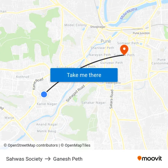 Sahwas Society to Ganesh Peth map