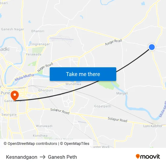 Kesnandgaon to Ganesh Peth map