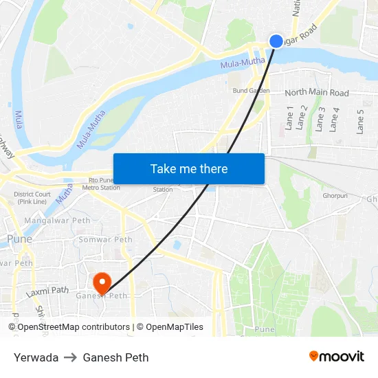 Yerwada to Ganesh Peth map